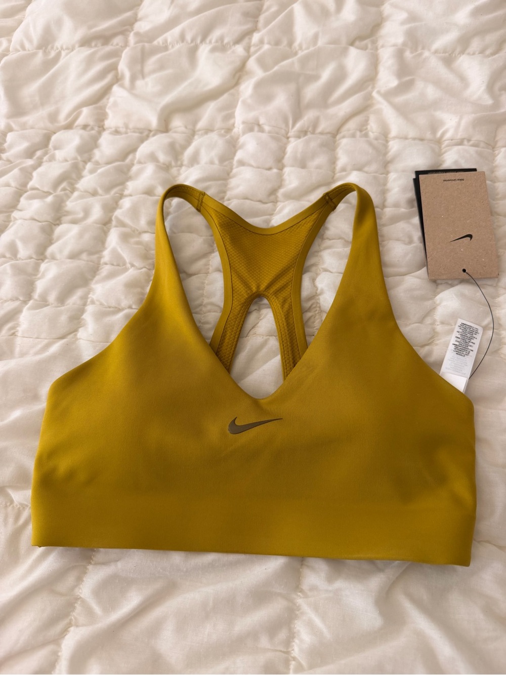Nike Women's Mustard Yellow Racerback Sports Bra